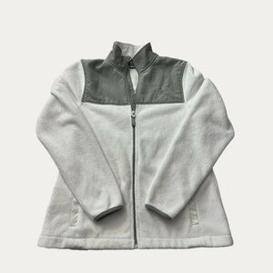 FILA White Gray Colorblock Full Zip Fleece Jacket Size S